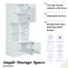 Tall And Wide Bathroom Floor Storage Cabinet, Bathroom Storage Unit, Freestanding Cabinet With 4 Doors, Adjustable Shelves, Open Multi-layer Shelves_voghion.com