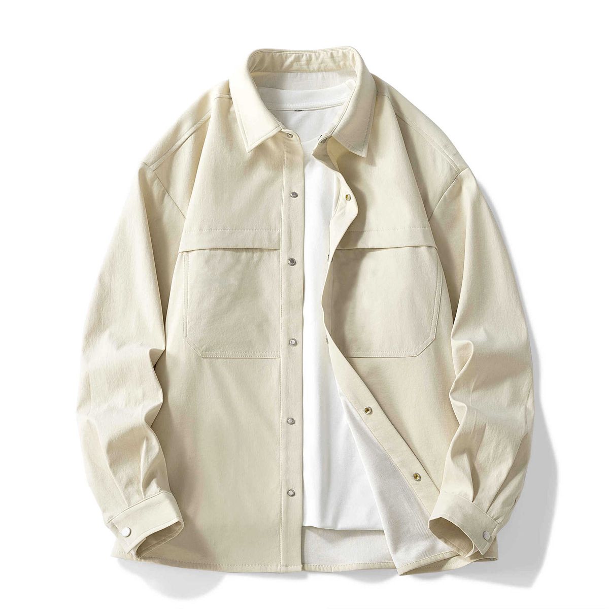 Spring And Autumn Men's Jacket American Loose Versatile Collar Trendy Casual Shirt Coat Group Purchase_voghion.com