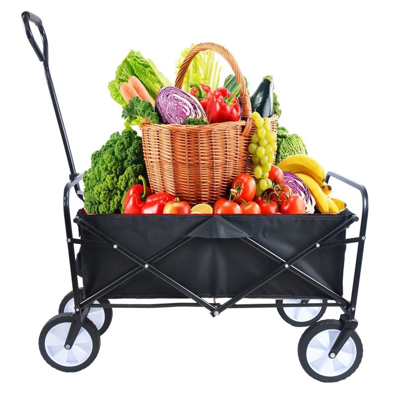 Folding Wagon Garden Shopping Beach Cart_voghion.com