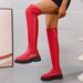 Women's thigh-high boots Platform boots over the knee slim high elastic boots_voghion.com