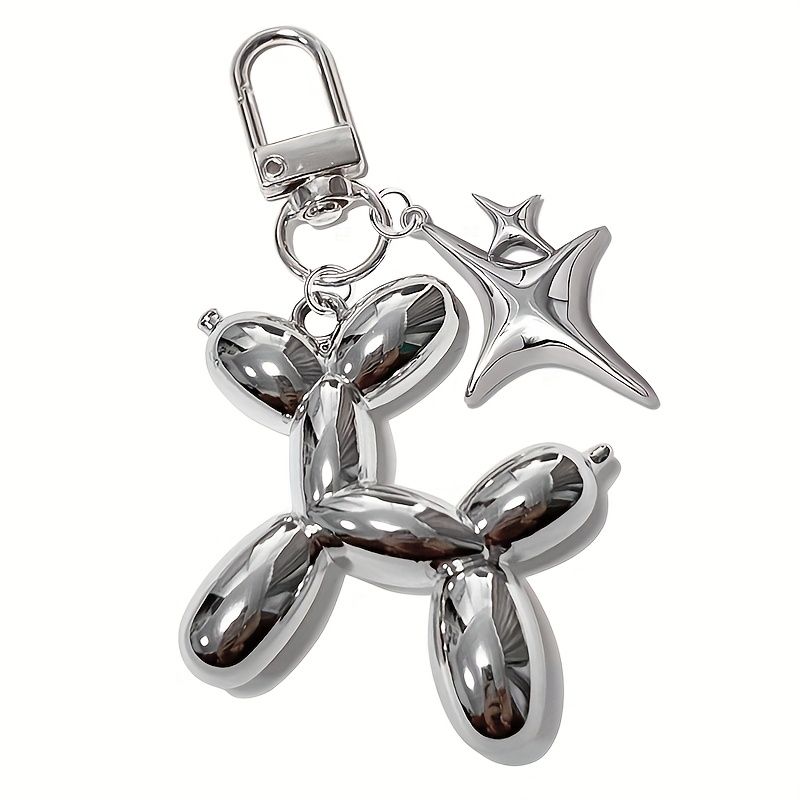 Cute Star Balloon Dog Keychain, Charm Keychain Accessories, Aesthetic Keychain_voghion.com