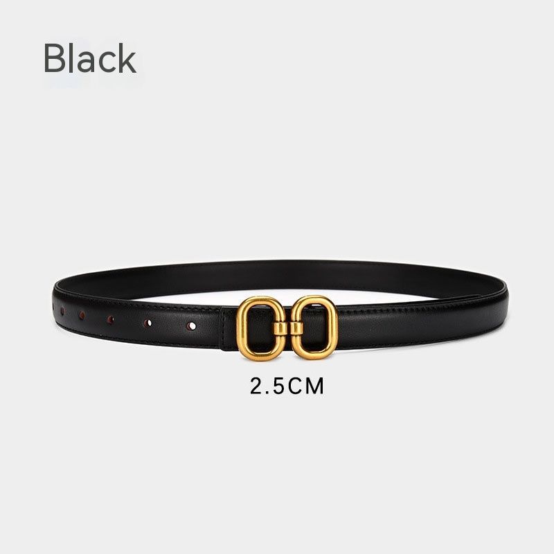 Selection Hot Good Selling New 8-Line Buckle Smooth Buckle Easy To Wear And Versatile Women's Genuine Leather Cow Belt Belt Belt_voghion.com