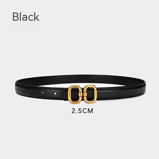 Selection Hot Good Selling New 8-Line Buckle Smooth Buckle Easy To Wear And Versatile Women's Genuine Leather Cow Belt Belt Belt_voghion.com