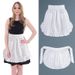 Cross-Border Ruffled Half-Waist Halloween Maid Costume Double Pocket Solid Color Pleated Apron Wholesale_voghion.com