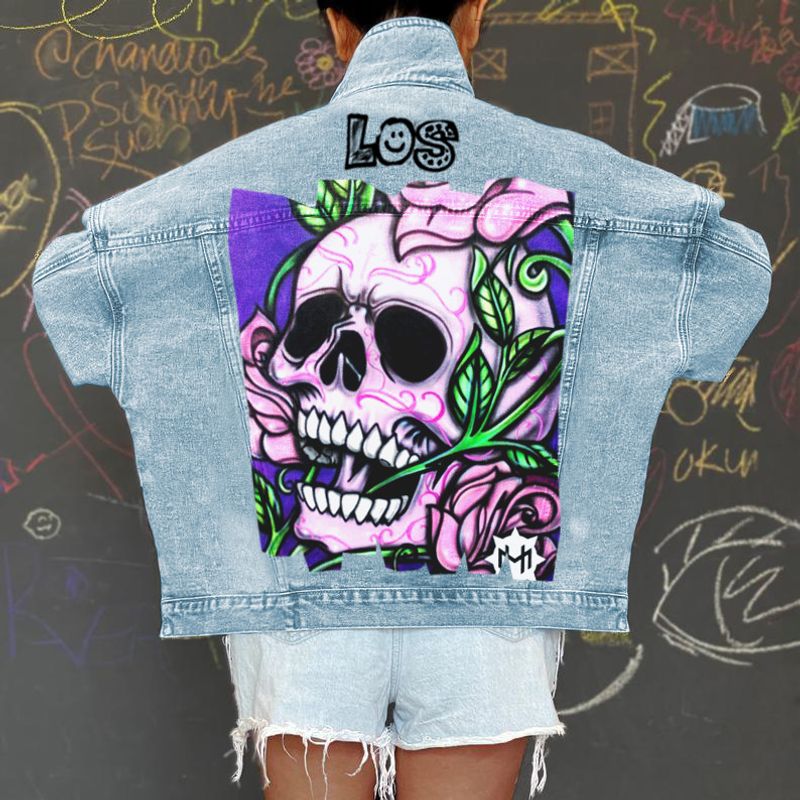 Herrenbekleidung Casas Bahia neue Halloween trendige Jeansjacke große Größe Jacke_voghion.com
