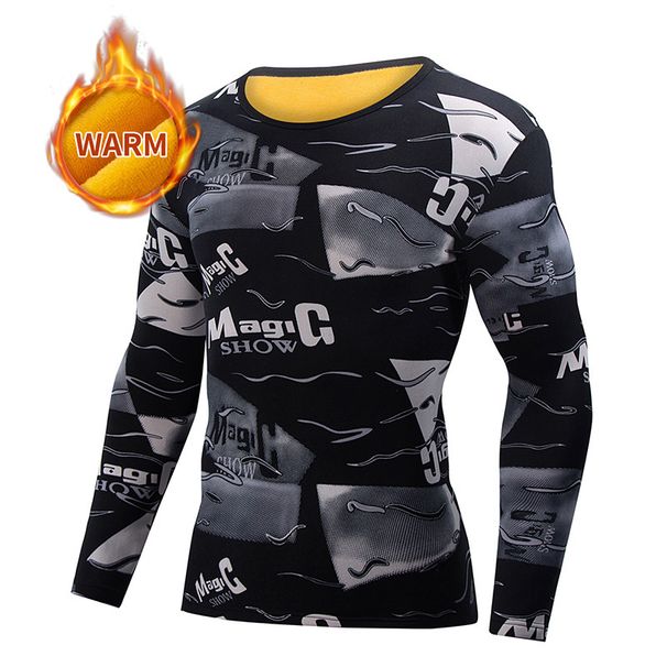 Plus Size Fleece Lined Thickened Base Layer Top Autumn Winter Men's Thermal Underwear_voghion.com