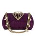 Lila glänzende elegante Strass-Schnallendekoration, kleine Clutch, Abendtasche, wunderschöne Abendtasche für Damen_voghion.com