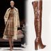 New Pointed Toe Snakeskin Pattern Chunky Heel Slimming Plus Size Over-the-Knee Straight Tube Runway Side Pull_voghion.com