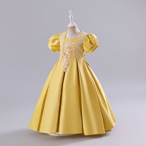Robe princesse à fleurs pour filles d'un an, spectacle de Piano d'été_voghion.com