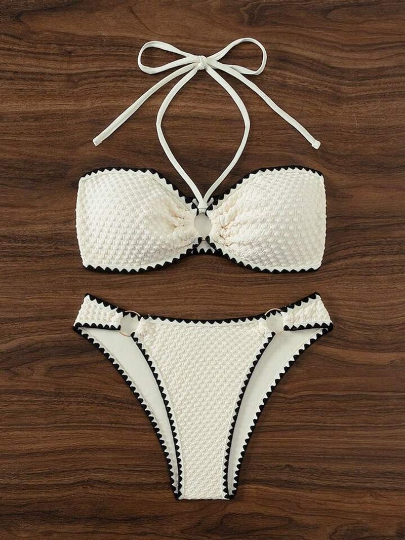 Cravatta da collo con bordo a conchiglia per abbigliamento da donna, costume da bagno da donna in tessuto di poliestere con imbottitura per il torace_voghion.com