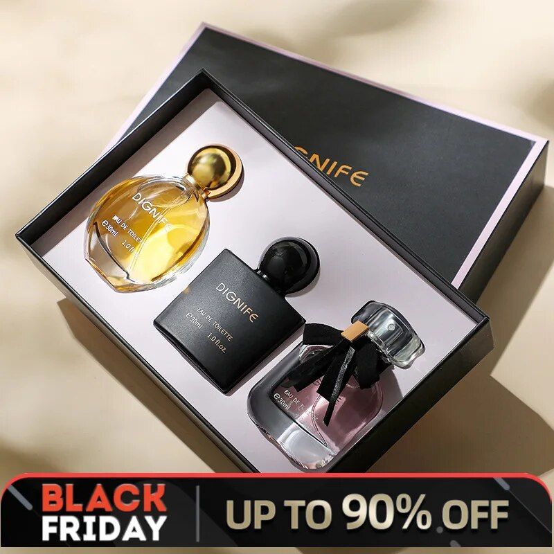 New Perfume Night Profumo da donna Set di confezioni regalo di oppio nero Profumo di inversione dell'acqua gratuita Set di tre pezzi di profumo Regalo di Natale_voghion.com