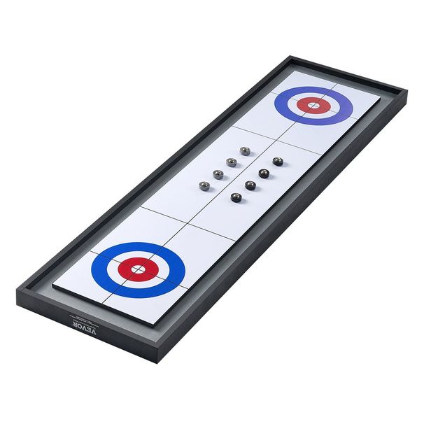 VEVOR 45" Shuffleboard And Curling 2 In 1 Board Game Portable Tabletop Set_voghion.com