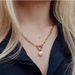 Women's Jewelry Stainless Steel Paper Clip Circle Pendant Clavicle Chain DIY Pendant Necklace Personality Simple_voghion.com