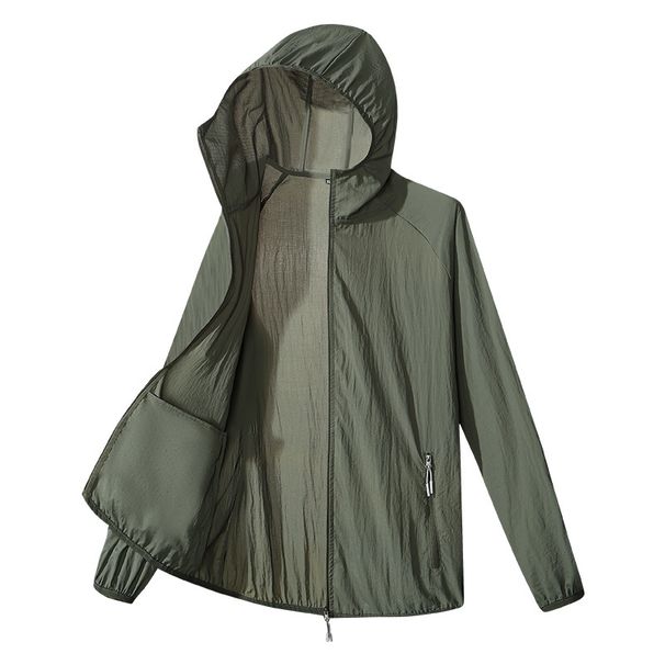 Uovertruffen solcreme af høj kvalitet til mænd og kvinder, åndbar og behagelig issilkejakke, hættetrøje til par, sommerny udendørssportshud_voghion.com