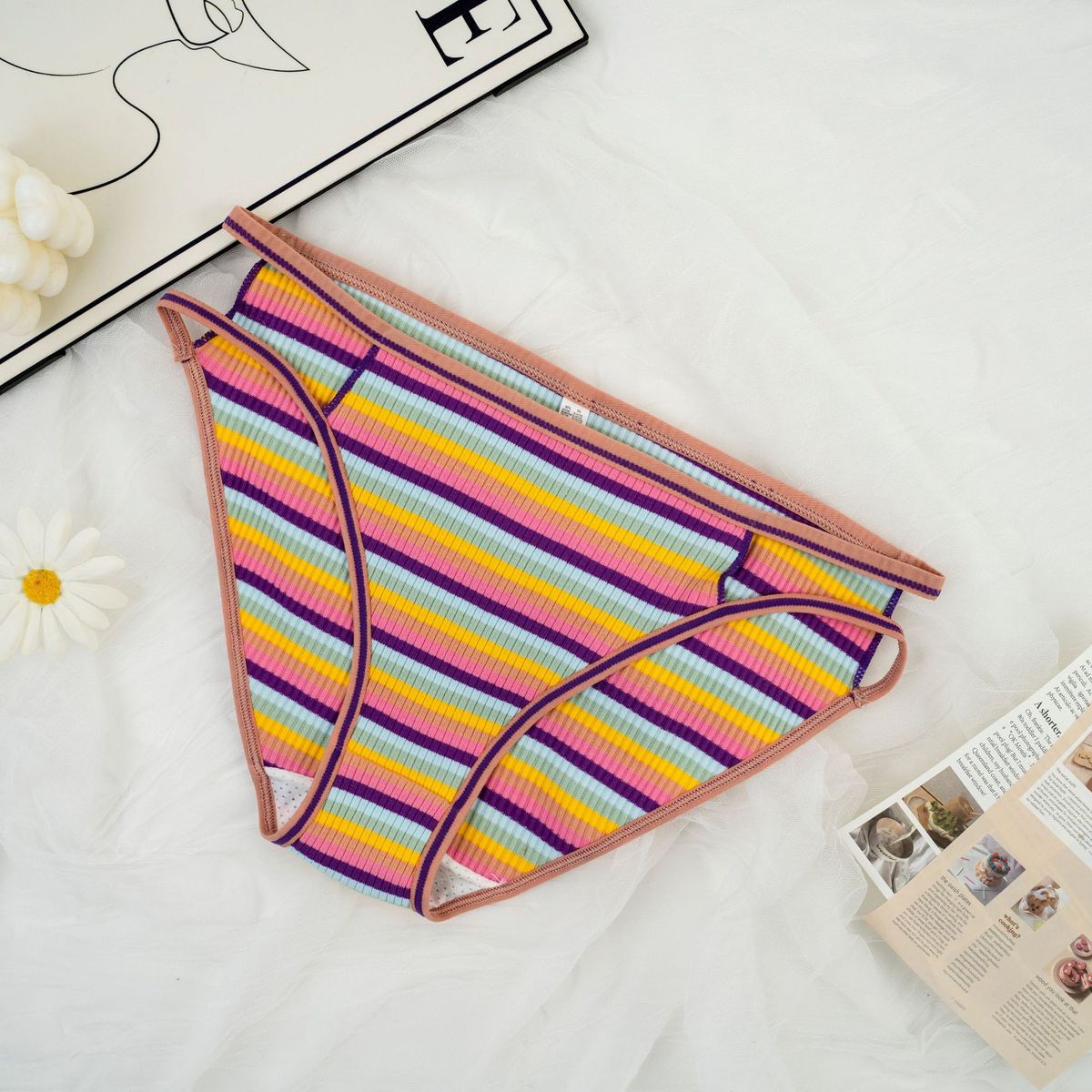 Unterwäsche & Nachtwäsche Baumwollstreifen Einfache Stretch-Slips_voghion.com