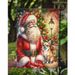 Bandiera da giardino Chihuahua e Babbo Natale, bandiera per cassetta postale, bandiera da giardino Drative, striscione per patio esterno, opera d'arte, aiuole da giardino, dimensioni del giardino_voghion.com