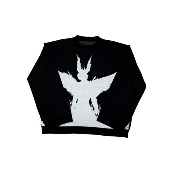 Men's Clothing autumn and winter knitted sweaters street trend dark style pullover sweater_voghion.com