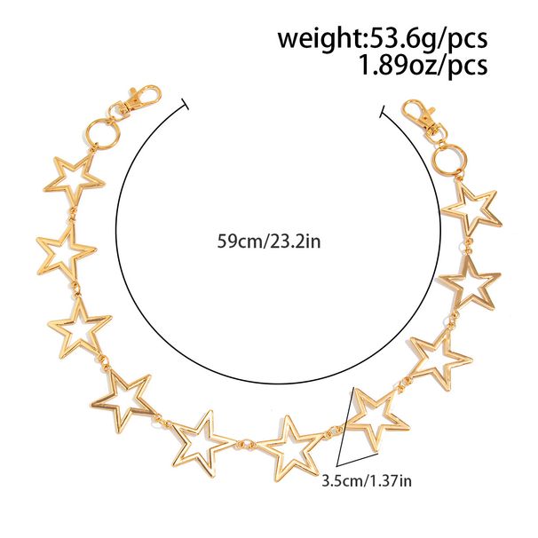 Überzogener fünfzackiger Stern – Jeans-Anhänger für Herren – High-End-Hip-Hop-Nischenhose_voghion.com