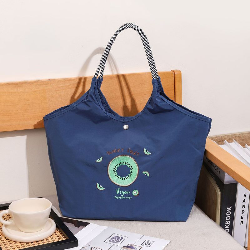 Neue Damenhandtasche mit bestickter Cartoon-Serie, leuchtende Aufbewahrung, große Kapazität, Schultertasche, umweltfreundliches Einkaufen_voghion.com