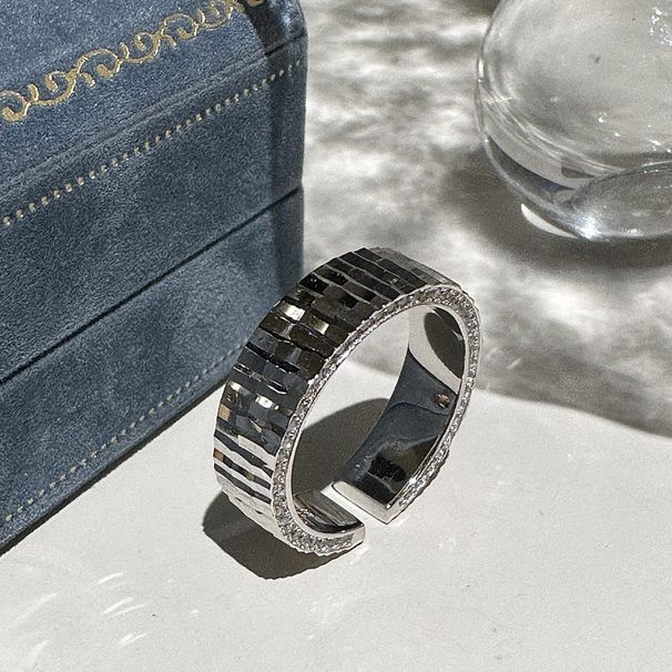 Anello in argento Sterling S925 CNC, leggero, di lusso, semplice, con design a nicchia fredda, medievale, con micro-intarsi in zircone, gioiello_voghion.com