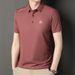 Kurzarm-Poloshirt für Herren mittleren Alters, Sommer-T-Shirt, Flip-Kragen aus Eisseide, atmungsaktiv, einfarbig, locker lässig_voghion.com