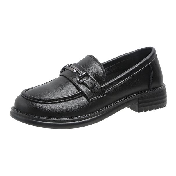 Top Layer Loafers 2024 Britischer Stil Kleine Leder Vielseitige Weiche Sohle Einzelne Schuhe Für Frauen Echtes Rindsleder_voghion.com