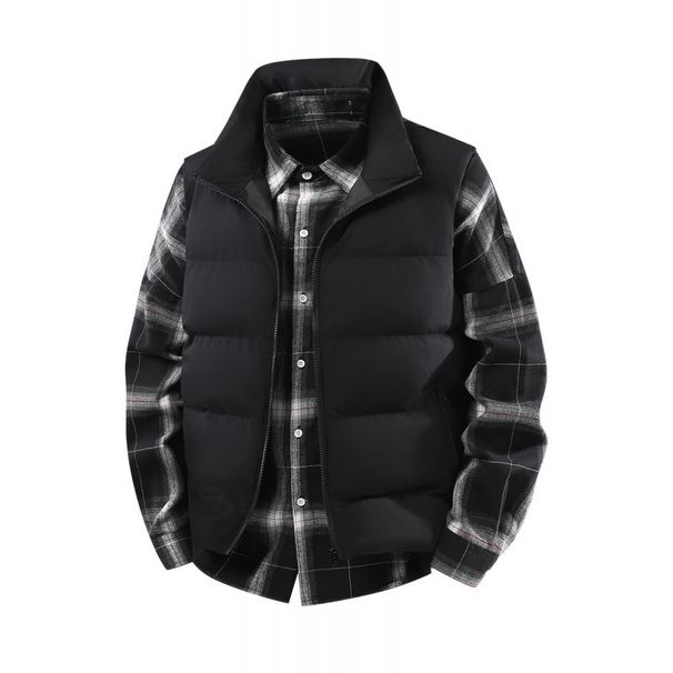 Übergroße Westejacke für Herrenbekleidung – leichte, ärmellose Weste mit Stehkragen für Freizeitkleidung (Grau, Schwarz, Rot, Blau) – L/XL/2XL/3XL/4XL/5XL/M_voghion.com