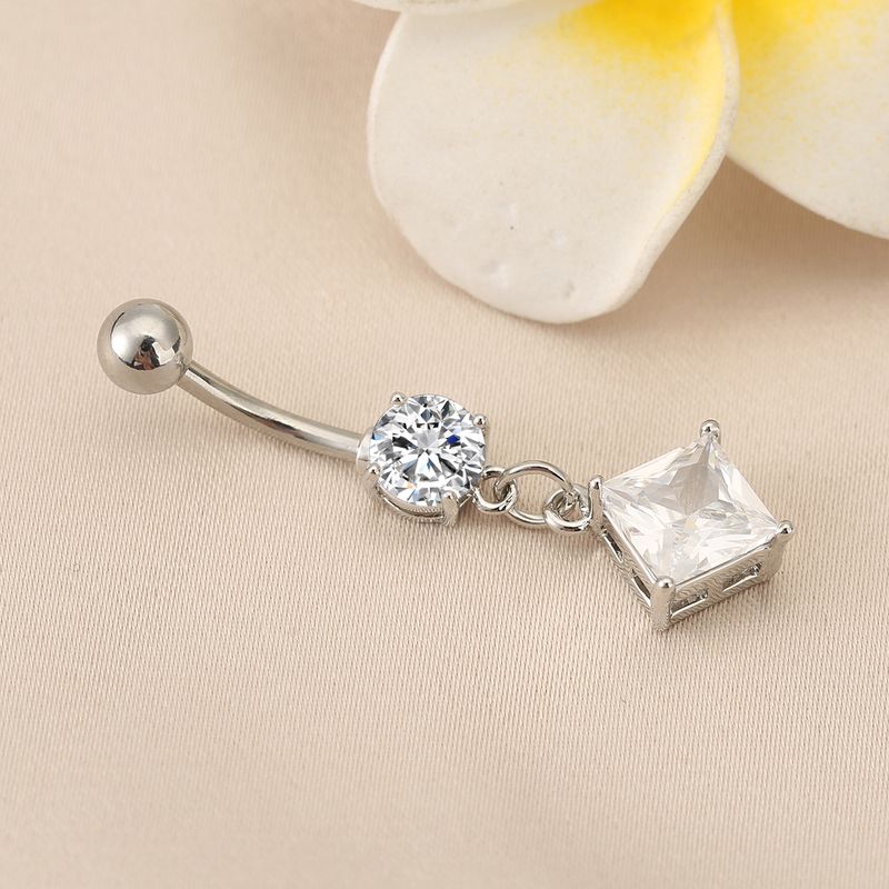 Square Belly Ring - Fashionable Body Piercing Jewelry_voghion.com