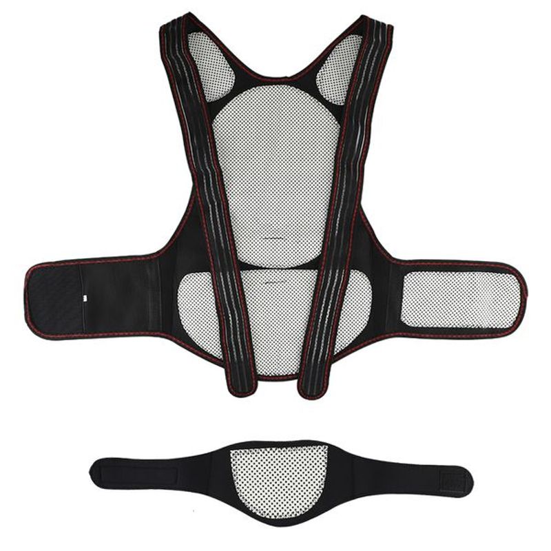 Rugmassager Toermalijn Zelfopwarming Magnetische therapie Ondersteuningsriem Schouder Rug- en nekmassager Ruggengraat Lumbale Brace_voghion.com