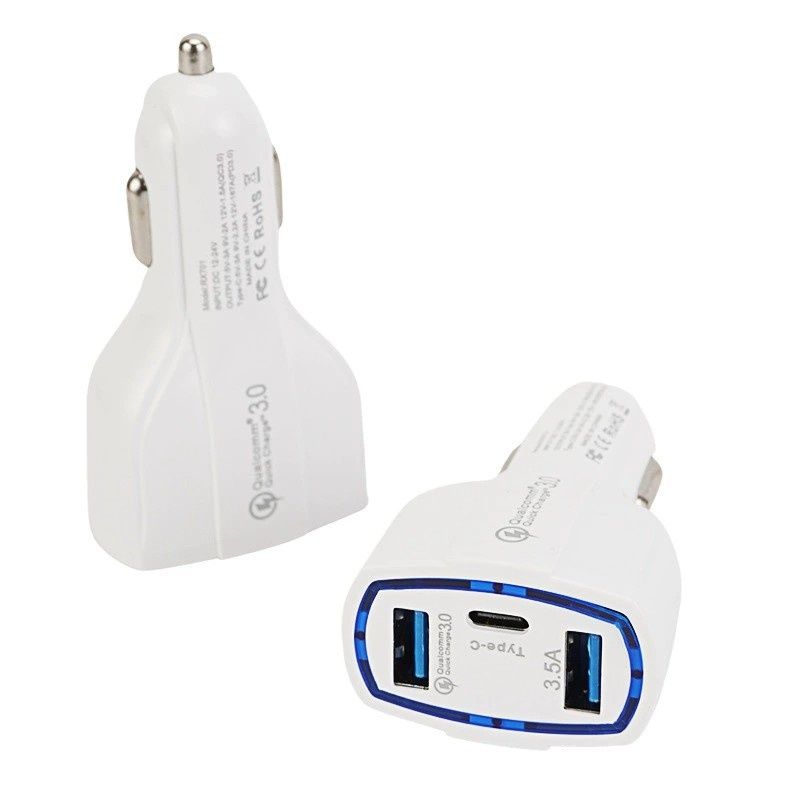 mobile phone with three interfaces PD Car charger head fast charging_voghion.com