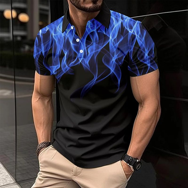 Herren Poloshirt mit Revers, modisch, große Größe, Twill-Baumwolle, Herren-T-Shirt_voghion.com