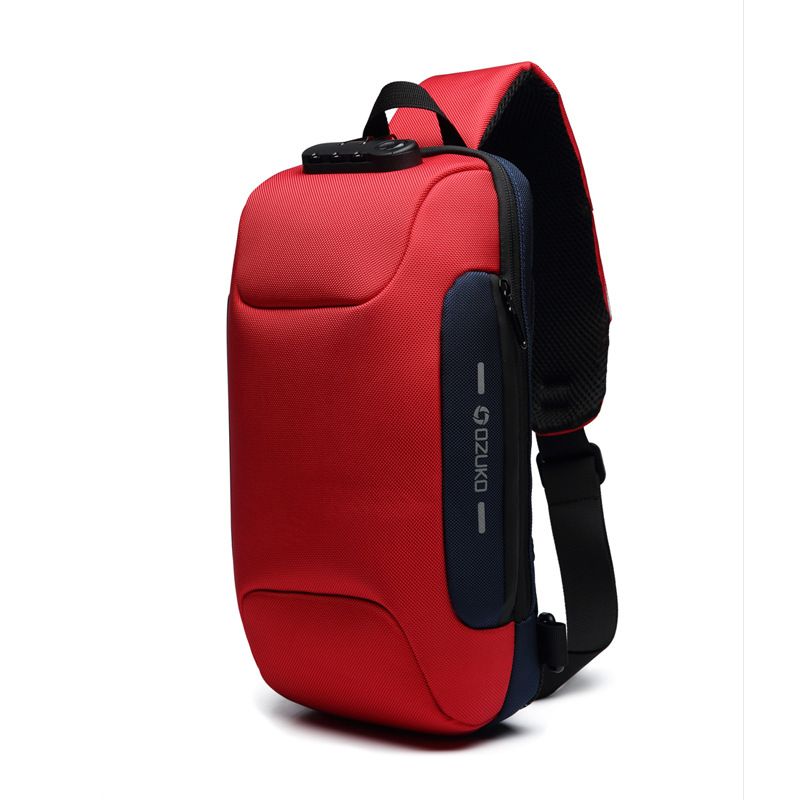 OZUKO Sling-Rucksack USB Anti-Diebstahl Herren Brusttasche Casual Umhängetasche_voghion.com