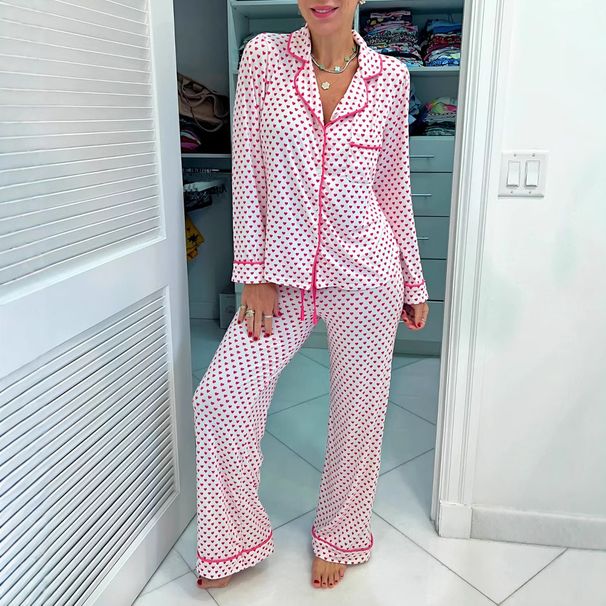Underwear Printed Casual Home Clothes Pajamas Long Sleeved Suits Trousers_voghion.com