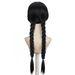 Synthetic Clip-in Addams Family Bangs Black Braids Black Wednesday Double Ponytail Braids Cos Anime Wig_voghion.com