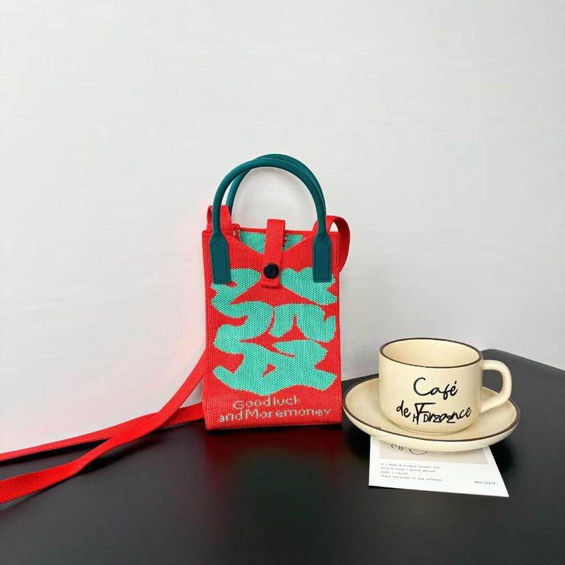 Borsa portacellulare in maglia, stile carino, portatile e portafortuna, ideale per i pendolari_voghion.com