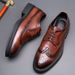 Euro Step 2025 Herbst Echte britische formelle Business-Spitze Leder Herren Brogue geschnitzte Freizeitschuhe für Männer_voghion.com