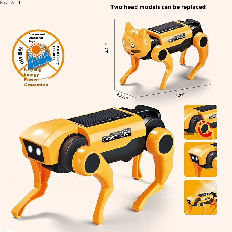 Je kunt in de zon lopen - Zonne-elektrische robothond voor kinderen, educatief speelgoed voor jongensjavascript:_voghion.com