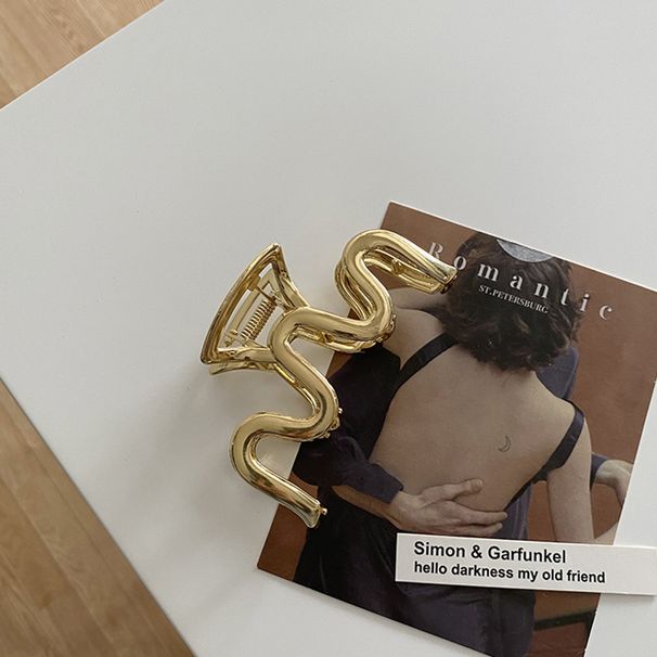 Design di nicchia coreano Senso Onda Metallo Grab Clip Quotidiano Tutto-partita Testa Posteriore Disco Forcina Capelli Afferrare Forcina Copricapo_voghion.com