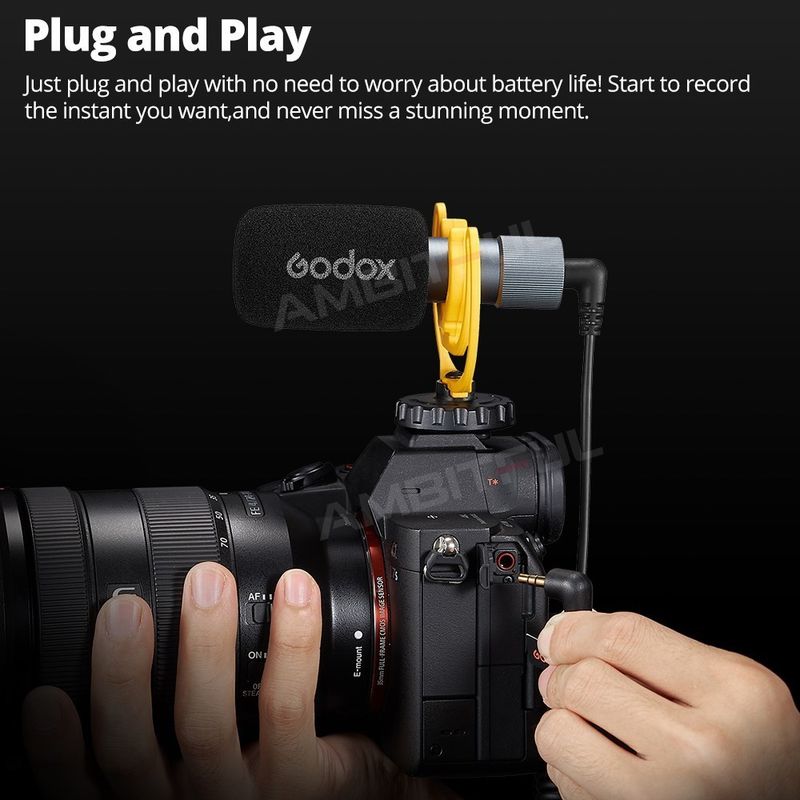 Godox VS-Mic Compact Shotgun 3.5mm MIC for iPhone Android Smartphone DSLR Camera For Video Recording Microphone_voghion.com