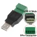 Connecteur type 2.0 avec borne à vis 5 broches, prise USB mâle femelle sans soudure pour ordinateur, téléviseur, téléphone, clavier_voghion.com