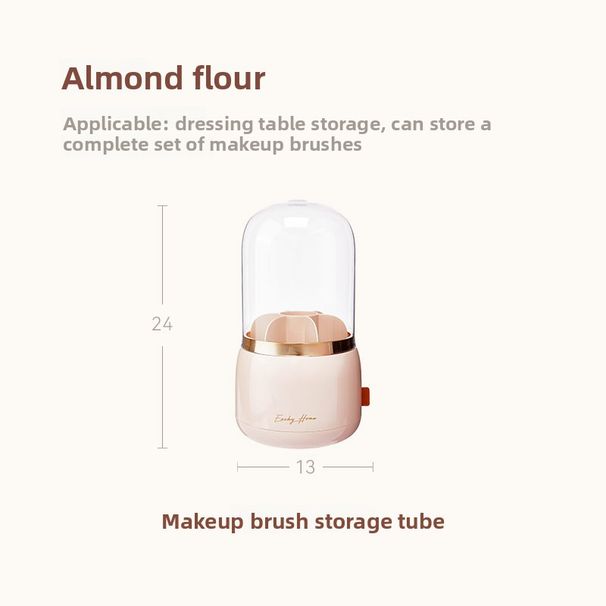 Li Xu Tube Cosmetic Desktop Storage Box Dustproof With Lid Makeup Brush Holder Dressing Table Organizer_voghion.com