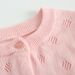 Girls' Cotton Knit Cardigan With Hollow Design Long Sleeve Open Front Sweater For Spring & Autumn (3-8 Years, 100-140cm)_voghion.com