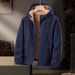 Men's Heavyweight Fleece Jacket – Sherpa-Lined Zip-Up Hoodie For Winter (Black, Army Green, Caramel, Navy Blue)_voghion.com