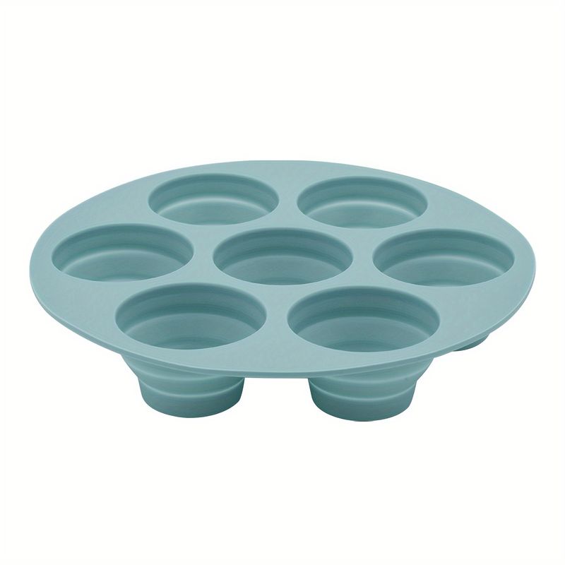 1pc, Collapsible Silicone Air Fryer Cake Pan and Muffin Mold-7 Inch, Easy to Clean, Perfect for Cupcakes, Egg Bites, Kitchen Gadget and Baking Tools_voghion.com