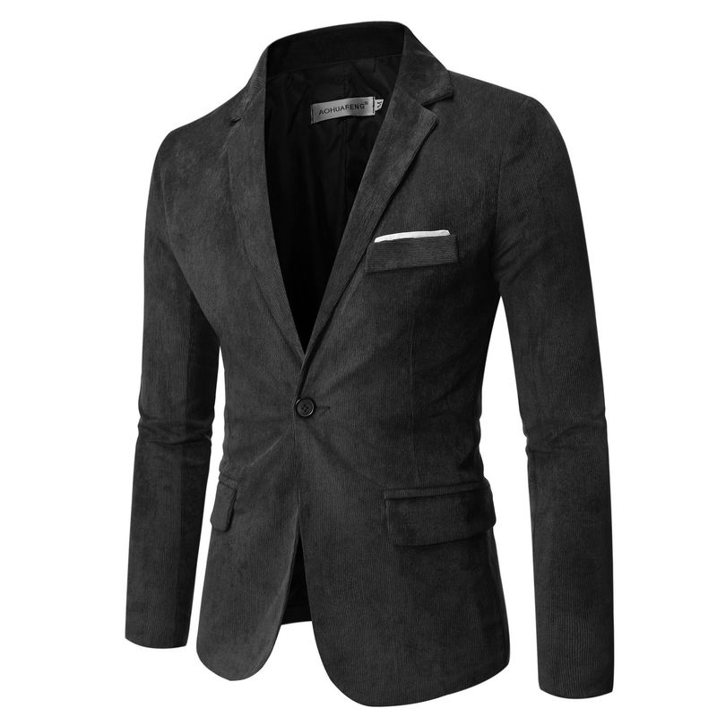 Herren-Cord-Kleinanzug, lässig, geschäftlich, Karriere, Single, Sissy-Jacke_voghion.com