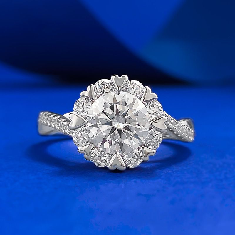 Anello classico a otto griffe in argento sterling GRA Mujing Jewelry con moissanite per donna con certificato_voghion.com