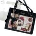 Borsa a tracolla versatile in stile cinese, stile anime, con distintivo trasparente, da donna, color crema, primavera, ciliegia_voghion.com