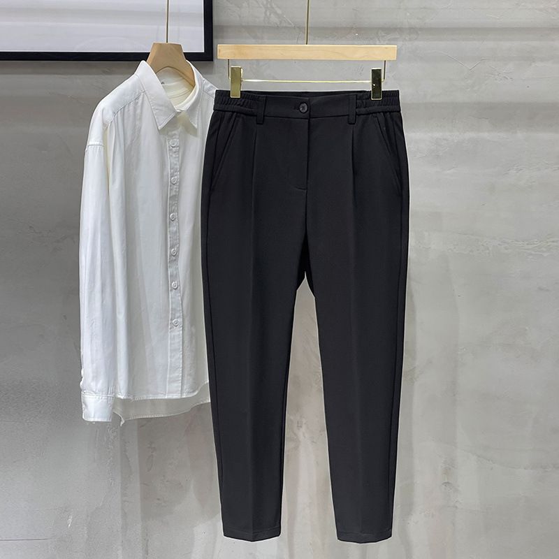 Men's Clothing New Spring And Summer Trendy Straight Nine Point Small Suit Pants Slim Men's Pants Trousers_voghion.com