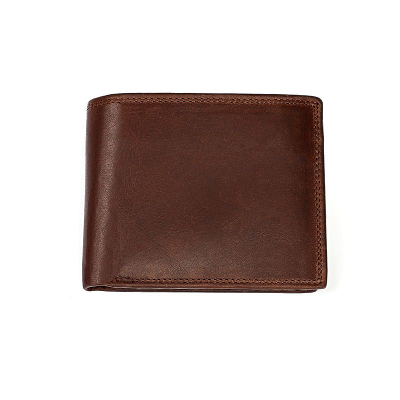 Crazy Horse Leder Top Layer Rindsleder Herren Geldbörse RFID Anti-Diebstahl-Kartenhalter_voghion.com