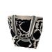 New Large Capacity Bucket Bag Women's Black Geometric Contrast Shoulder Bag Retro Simple Matching Knitted Handbag_voghion.com